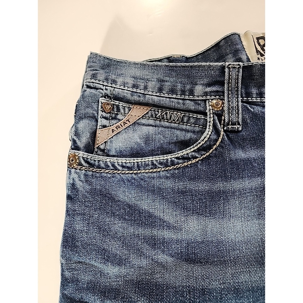 Ariat M4 Mens Jeans 36x30 Relaxed Boot Cut Low Rise Blue Western Cowboy (38X27) - Picture 4 of 14